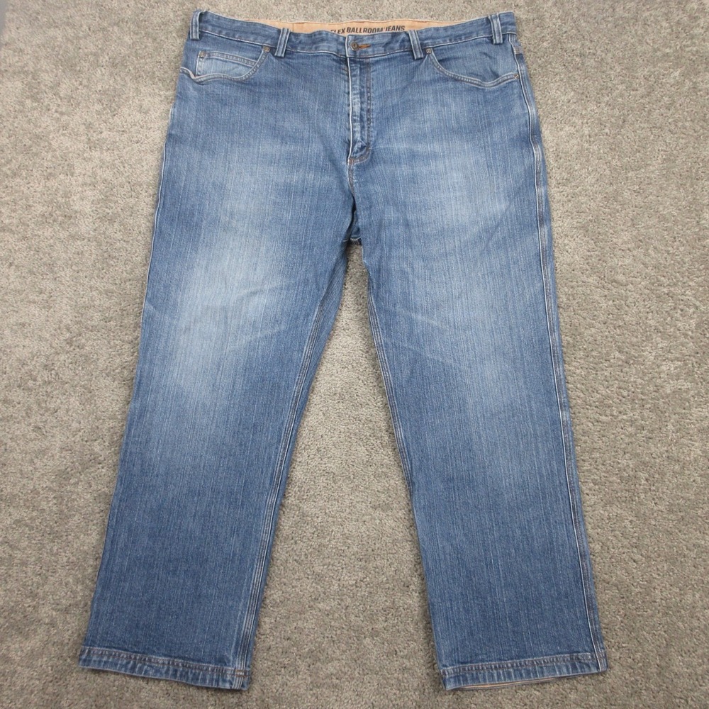 Duluth Jeans Mens 44x30 Blue Flex Ballroom Workwear Relaxed Fit Denim Pants